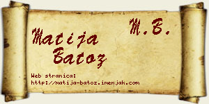 Matija Batoz vizit kartica
